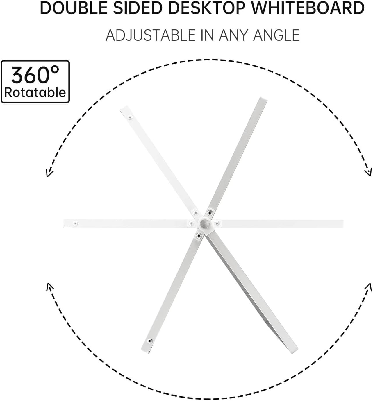 TSJ OFFICE Small White Board - 12 X 16 Inches Small Magnetic Dry Erase Board with Hooks for Wall, Desktop Whiteboard Stand 360 Degrees Revolving Double Sided for Office, Home, School, Silver