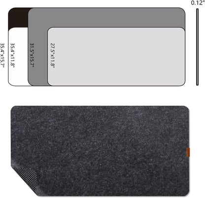 Bright Stone Felt Desk Mat,Non-Slip Mouse Pad, 27.5"x11.8" Office Supplies Desk Protector, Desk Accessories for Home and Office (Black)