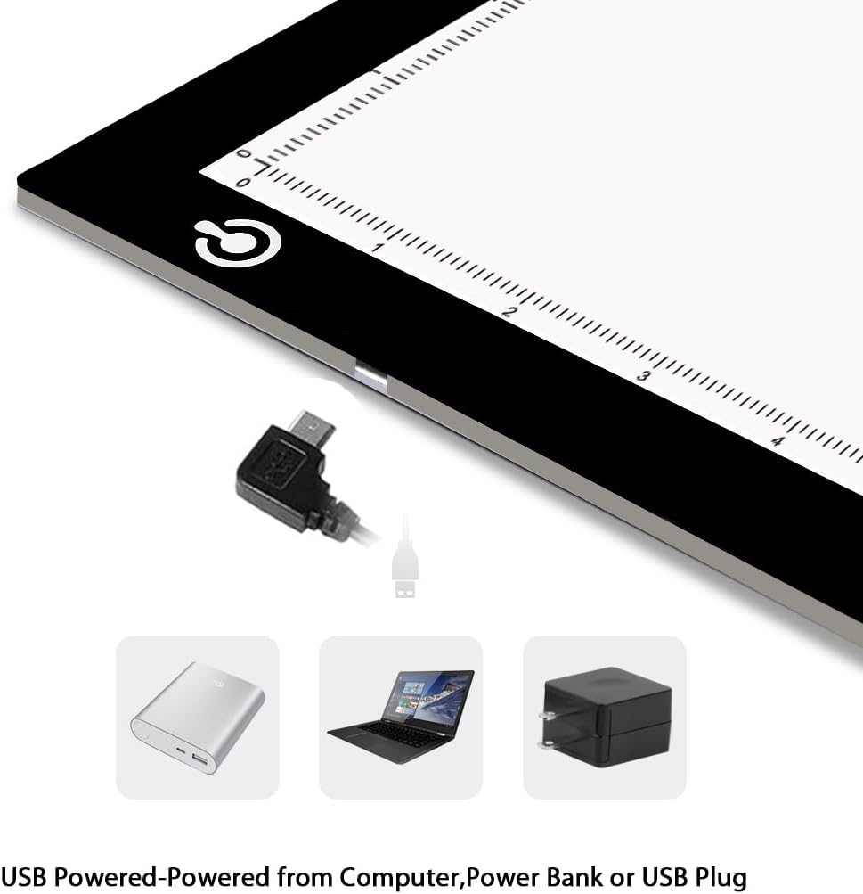 LitEnergy A3 Copy Light Board Tracing Box, Ultra-Thin Adjustable Drawing Tablet USB Power Artcraft LED Tracer Pad for Diamond Art Painting Accessories, Streaming, Sketching, Animation, Stenciling