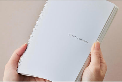 Maruman Mnemosyne Lined Notebook- Vertical A5, 5.83" x 8.27", 70 Sheets / 140 Pages, 7mm College Ruled With Center Line Journal, Perforated Pages & Wire-Bound to Lay Flat, Black, Made in Japan - Colors A