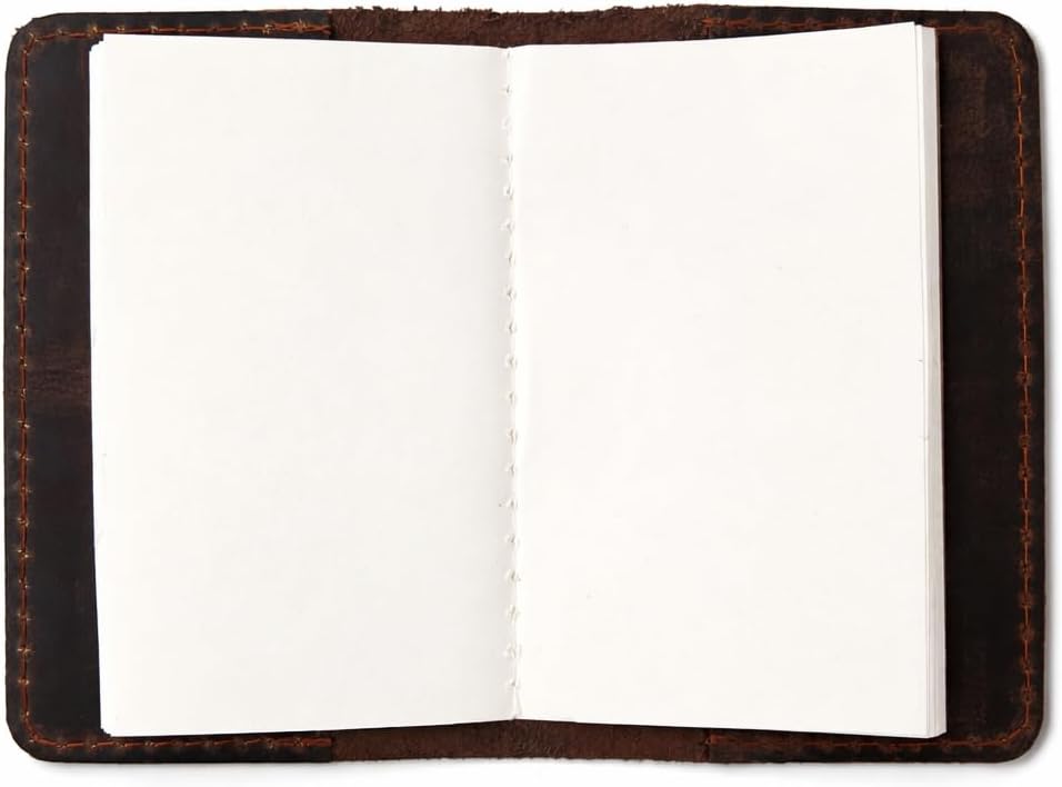 Leather Journal Cover for 2.5 x 4 Inches Pocket Notebooks – Handmade Refillable Mini Notebook Cover – Compatible with Outus, Qeeenar & Similar Small Journals, Travel Memo Pads & Pocket Diaries