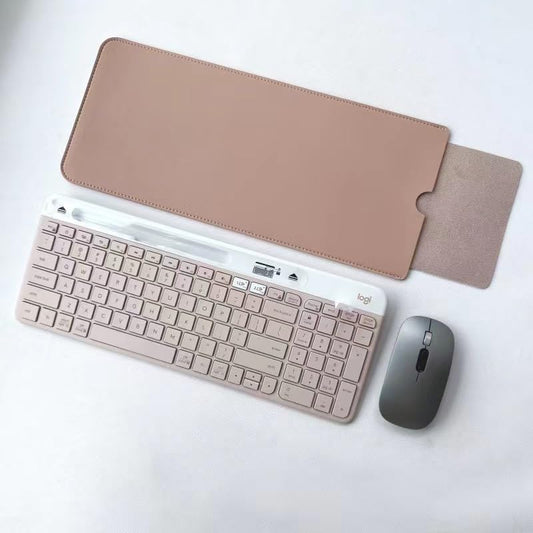 PU Leather Keyboard Sleeve Case Bag Travel Pouch for Logitech K580 K585 MK470 K40 Plus Slim Wireless Keyboards (Pink)