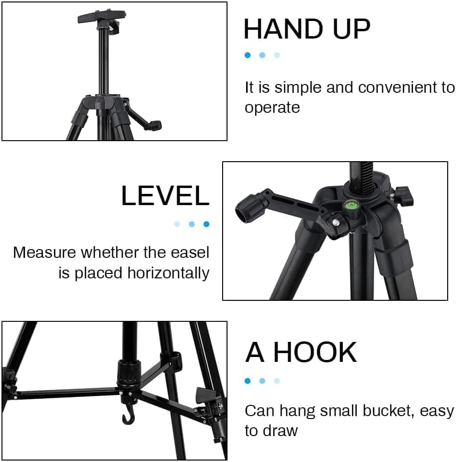 Art Easel Stand for Painting and Sign - RRFTOK 17 to 66 Inch Adjustable Aluminum Tripod Easels for Display, Portable Canvas and Poster Stand with Carry Bag for Beginners, Students and Classroom Use