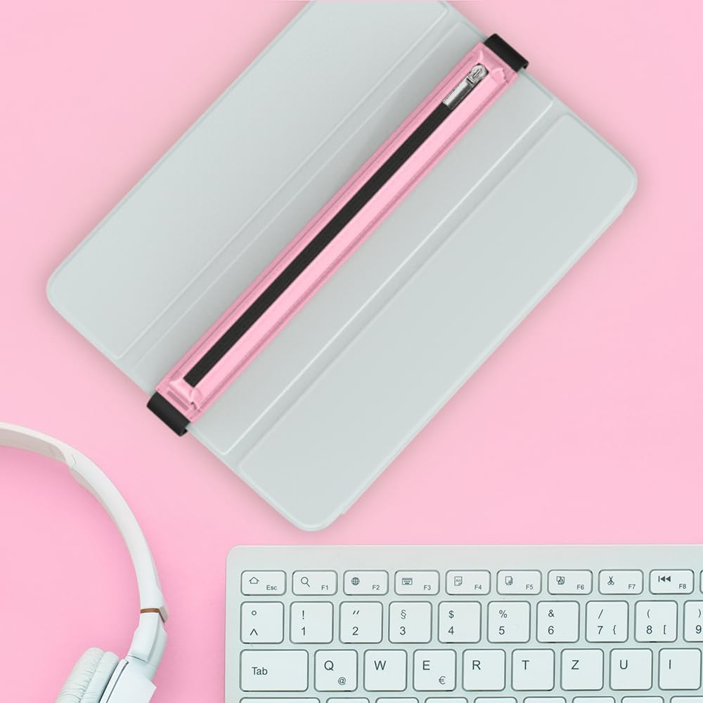 MoKo Pencil Case Fit Apple Pencil Pro, iPencil (USB-C), Apple Pencil 1st/2nd Generation, Stylus Pencil Sleeve PU Leather Zipper Pouch with Elastic Band for 9.7"-12.9" Tablet, Space Gray