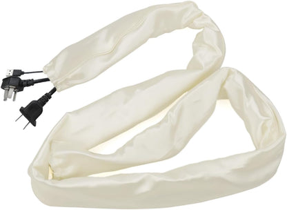 2 Pack Satin Fabric Cord Cover Wire Cord Cover for Lamps Light Fixtures Lighting Wires Cable Management Hides Cables 6 Feet and 4 Feet Cable Sleeve