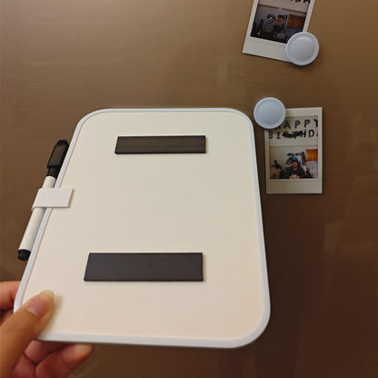Small Dry Erase Board，Fridge Whiteboard，6" X 8" with Dry Erase Markers Magnetic and 2 Magnets，Mini Whiteboard for Office Door，School Lockers（White）