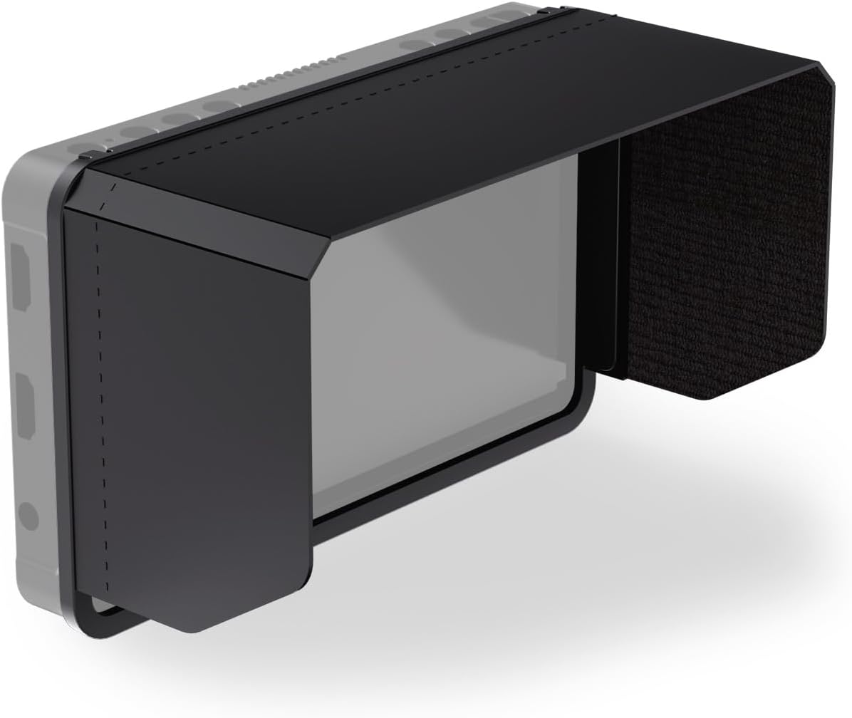 NEEWER Monitor Sunshade Hood for NEEWER F700 Camera Field Monitor, Three Side Sun Hood & Formfitting Frame, Easy Button Access, Hook & Loop Attached, MA007