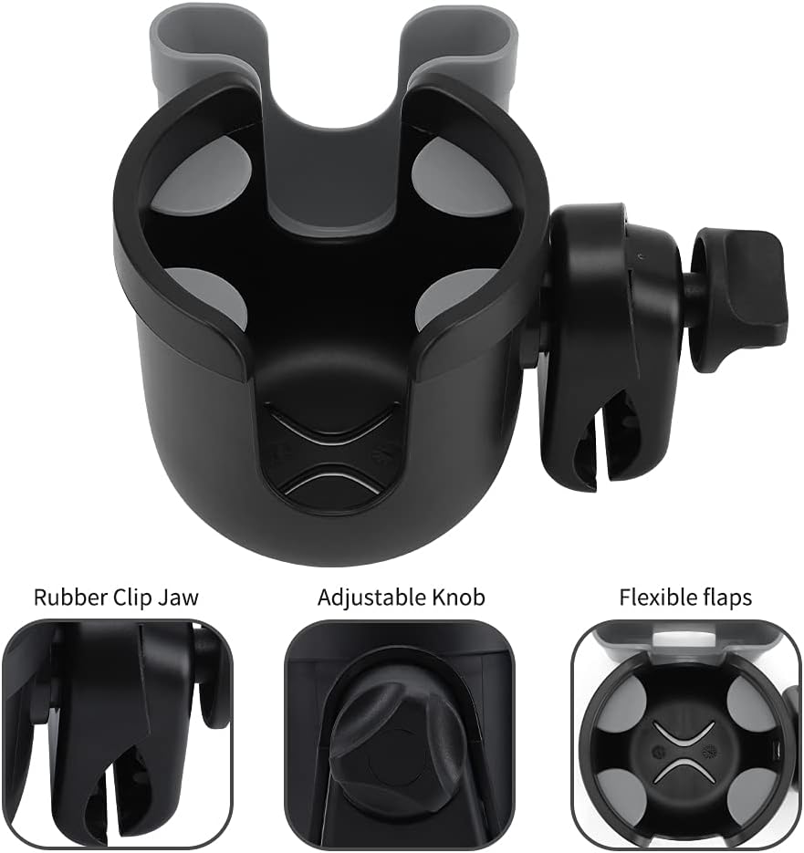 Accmor 2-in-1 Walker Cup Holder with Phone Holder, Wheelchair Cup Holder, Rollator Cup Holder, Cup Phone Holder for Walker, Wheelchair, Rollator, Mobility Scooter