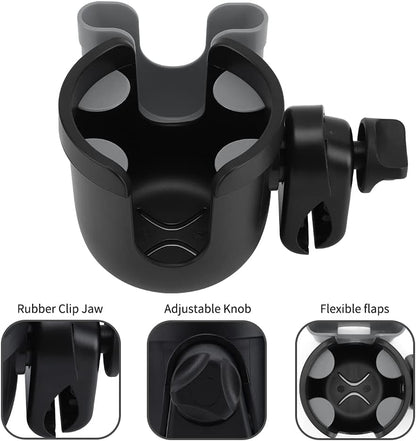 Accmor 2-in-1 Walker Cup Holder with Phone Holder, Wheelchair Cup Holder, Rollator Cup Holder, Cup Phone Holder for Walker, Wheelchair, Rollator, Mobility Scooter
