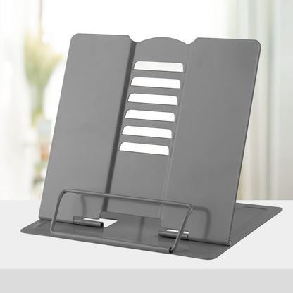 Honagu Book Stand Metal Desk Book Holder, Book Holders for Reading Hands Free, Adjustable Cookbook Documents Holder, Portable Bookstand for Music Books, Textbook, Recipe, Tablet, Ipad (Black)