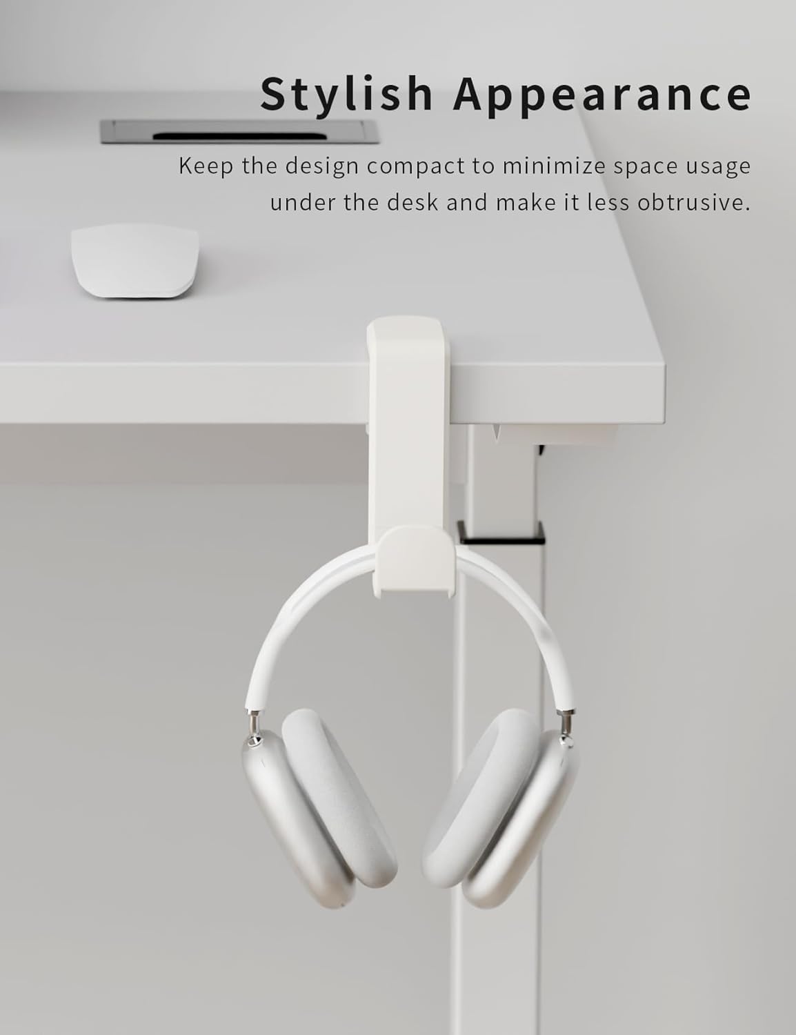 Headphone Hook - Under Desk Headphone Holder with 360-Degree Adjustable Rotation, Black