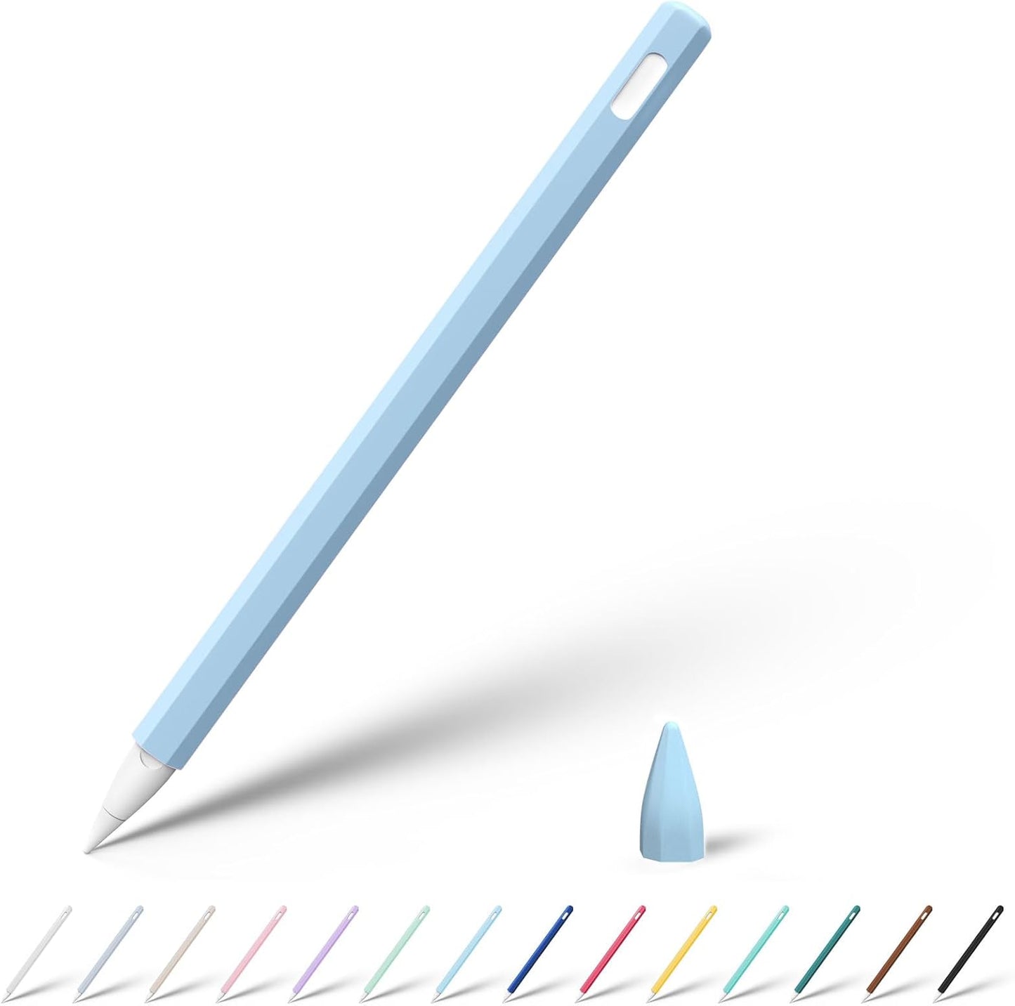 KELIFANG Silicone Case for Apple Pencil Pro 2024 & Apple Pencil 2nd Generation, Cute Pink Protective Skin Sleeve Cover Holder Grip and Tip Cap Accessories Compatible with iPad Pro 11 12.9 13 Inch