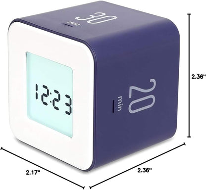 mooas Multi Clock Time Cube Timer (White), Alarm & Backlight Desk Productivity for ADHD Kids Classroom Study, Kitchen, Cooking, Desk, Office, Time Management 5,15,30,60 min Timer Various Setting