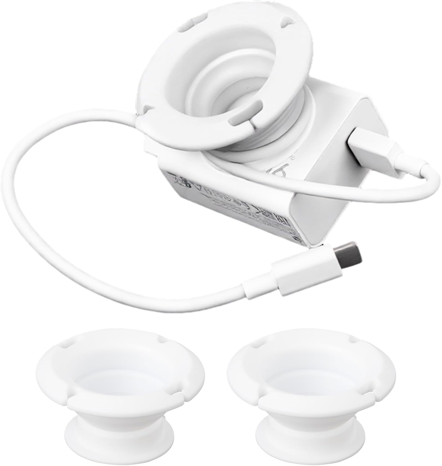 3-Pack Silicone Foldable Charger Cord Organizer – Collapsible Cable Winder & Appliance Cord Holder Compatible with MacBook, PC, USB-C Chargers, and Adapters, Cruise Travel Essentials 2026 (White)