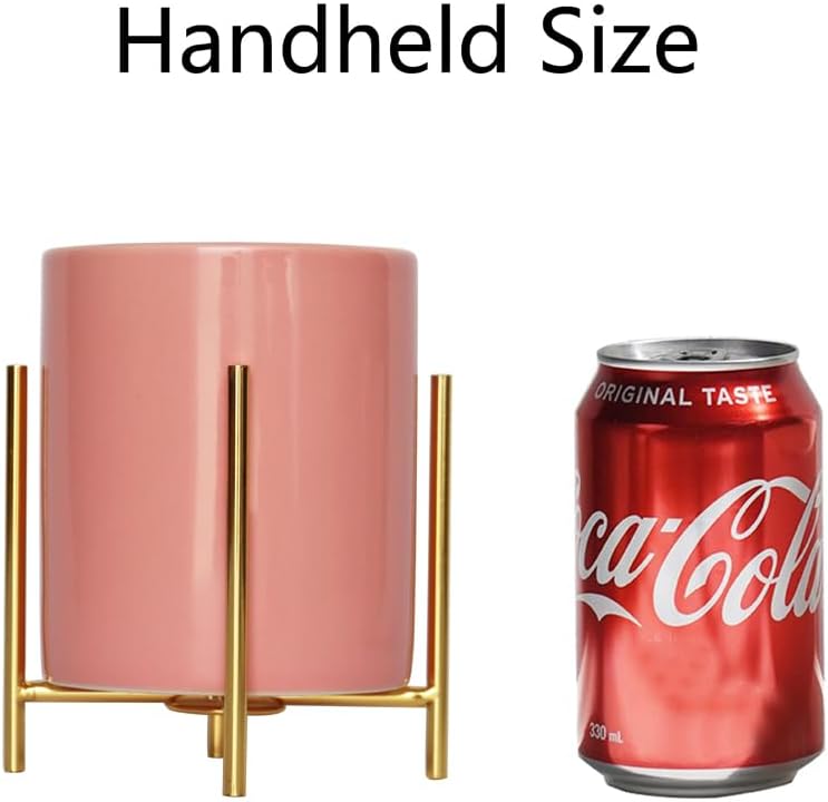 Gold Pencil Cup Sturdy Metal Frame With White Ceramic Pen Holder For Desks and kitchen Appliance Holders