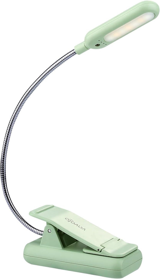 VAVOFO Rechargeable Reading Light, 7 LEDs with 9 Color Temperature 9 Brightness Levels Clip On Book Light for Reading in Bed with Power Indicator for Bookworms (Black)