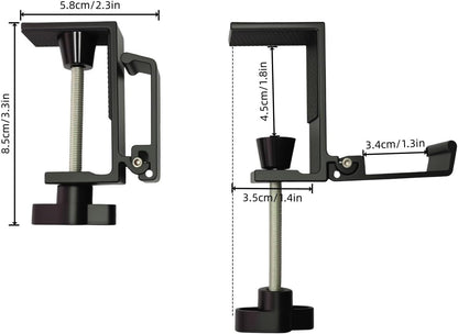 JAKO Headphone Stand for Desk, Aluminum Alloy Foldable Headphone Holder - Headset Stand Hook Mount, PC Gaming Headset Holder Under Desk Clamp for Office, Computer, Student Class Table, Handmade Table