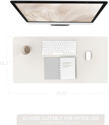 YSAGi Non-Slip Leather Desk Pad, Waterproof Laptop Computer Desk Keyboard Mat, Table Protector Blotter Mat, Large Mouse Pad for Office/Work/Home/Decor(Black, 31.5" x 15.7")