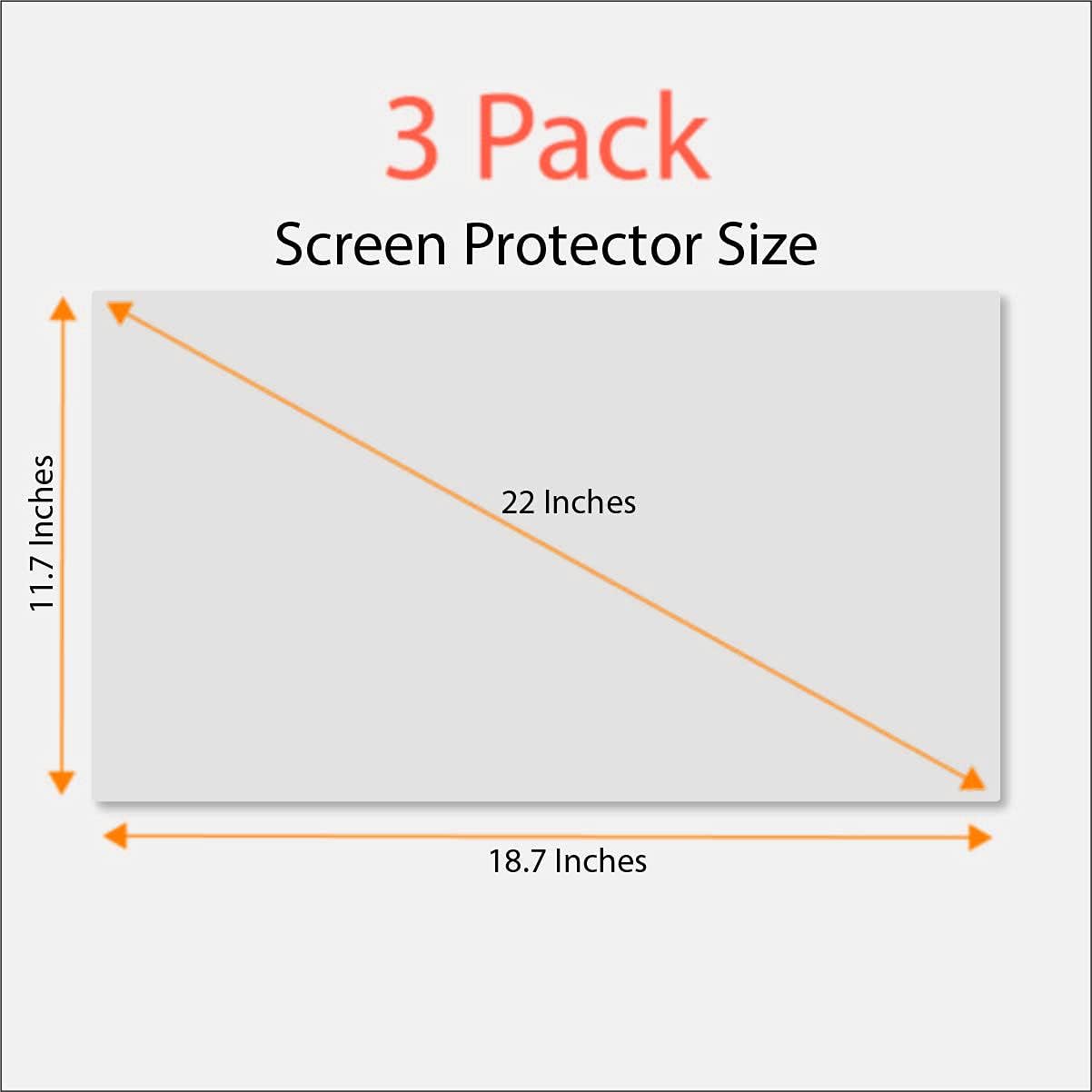 Anti-Glare and Anti Finger Print Screen Protector (3 Pack) for 20 Inches Widescreen Desktop Monitor