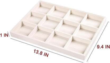 Coward Sunglass Organizer, Beige Velvet Glasses Trays - Eyeglasses Watches Jewelry Display - Men Women (8 Grids)