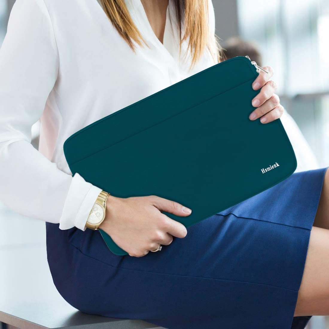 Laptop Case Sleeve 15.6 inch, Shockproof Protective Notebook Case with Accessory Pocket, Briefcase Carrying Laptop Cover for 15.6" HP, ASUS, Dell, Lenovo, Acer, Black