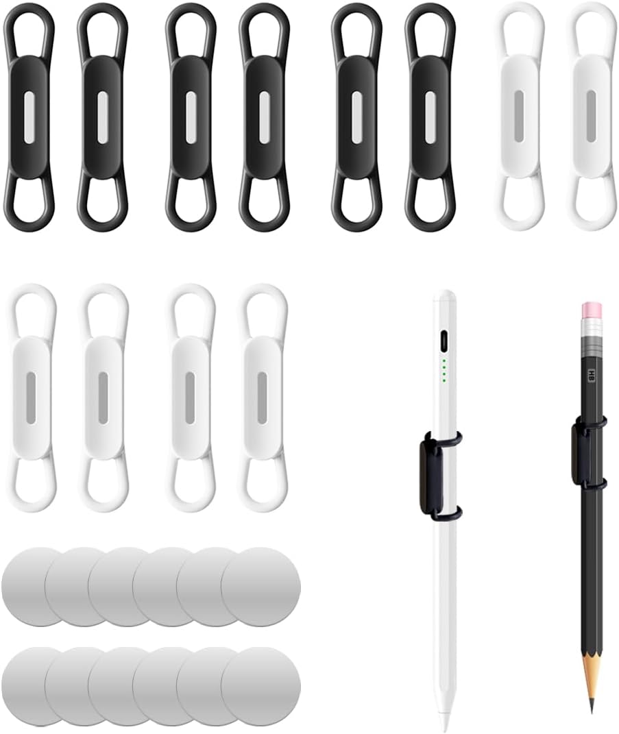 XYOFUN Magnetic Pen Holders Set of 8,Silicone Adjustable Pen Pencil Holder,Flexible Pencil Holder for Refrigerator,Whiteboards,Desk Accessories & Teacher Supplies(Multicolor-8)