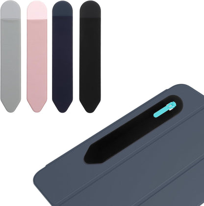 4PCS Universal Stylus Holder,Tablet Pen Cover,Elastic Cover for Stylus Pen,Self-Adhesive Pen Holder - Black,Pink,Gray,Blue