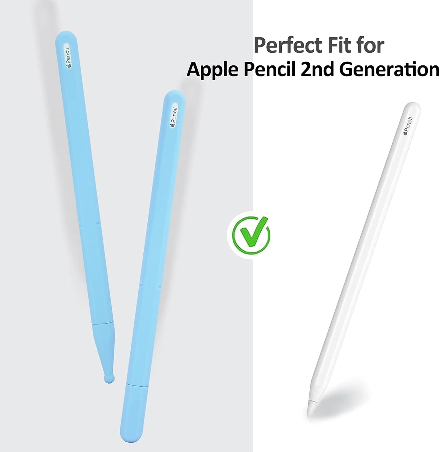 KELIFANG Silicone Case for Apple Pencil Pro 2024 & Apple Pencil 2nd Generation, Cute Pink Protective Skin Sleeve Cover Holder Grip and Tip Cap Accessories Compatible with iPad Pro 11 12.9 13 Inch