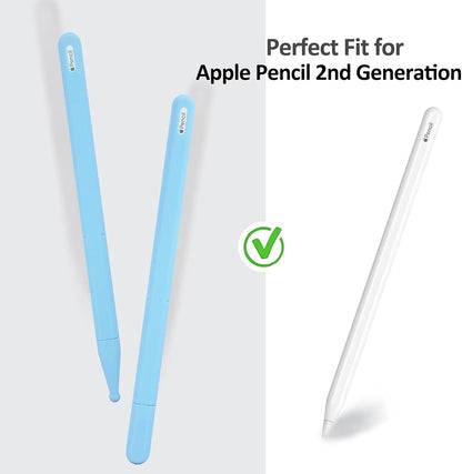 KELIFANG Silicone Case for Apple Pencil Pro 2024 & Apple Pencil 2nd Generation, Cute Pink Protective Skin Sleeve Cover Holder Grip and Tip Cap Accessories Compatible with iPad Pro 11 12.9 13 Inch