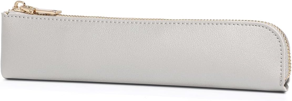 Canvas Pencil Case Small Pencil Pouch Slim Lightweight Pen Case Holder Cute Zipper Bag for School Office
