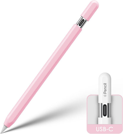 KELIFANG Silicone Case Sleeve Cover for Apple Pencil (USB-C) 2023, Cute Pink Protective Skin iPad Pencil Holder, Anti-Slip Grip Accessories Compatible with Apple Pencil 3rd Generation