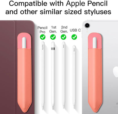 MoKo Pencil Holder Sticker Fit Apple Pencil Pro, Apple Pencil (USB-C), iPencil 1st/2nd Generation, Elastic Pencil Pocket Pouch Adhesive Sleeve Attached to iPad Case for Stylus Pens,Black