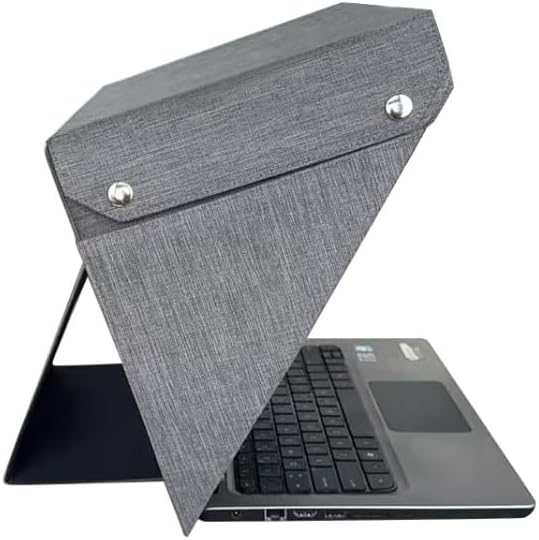 4-in-1 Laptop Sun Shade Hood – Screen Privacy Cover, Anti-Glare & Heat Protection, Contrast Enhancement – Fits 12”/13”/14”and 15" -16" Laptops, Self-Standing Design, Portable and Foldable,Gray