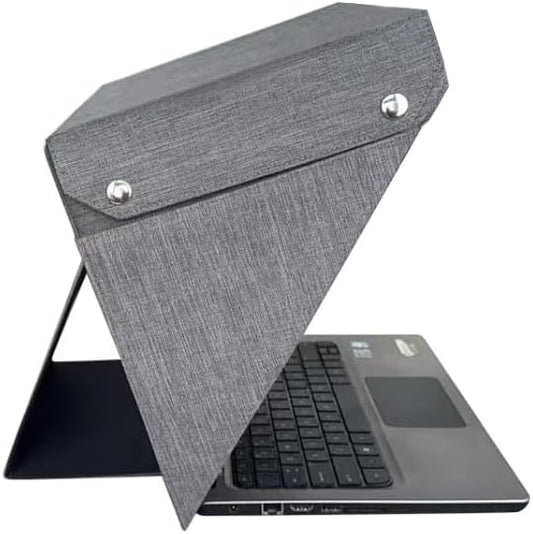 4-in-1 Laptop Sun Shade Hood – Screen Privacy Cover, Anti-Glare & Heat Protection, Contrast Enhancement – Fits 12”/13”/14”and 15" -16" Laptops, Self-Standing Design, Portable and Foldable,Gray