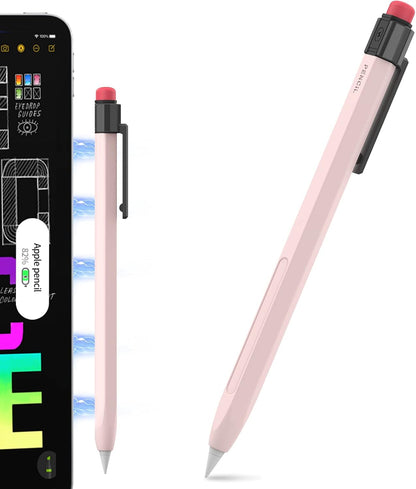TRONWIN iPencil Case Sleeve Silicone Protective Cover Perfect Grip Skin Classic Design with Sturdy Clip Compatible with Apple Pencil 2nd Generation (Classic)