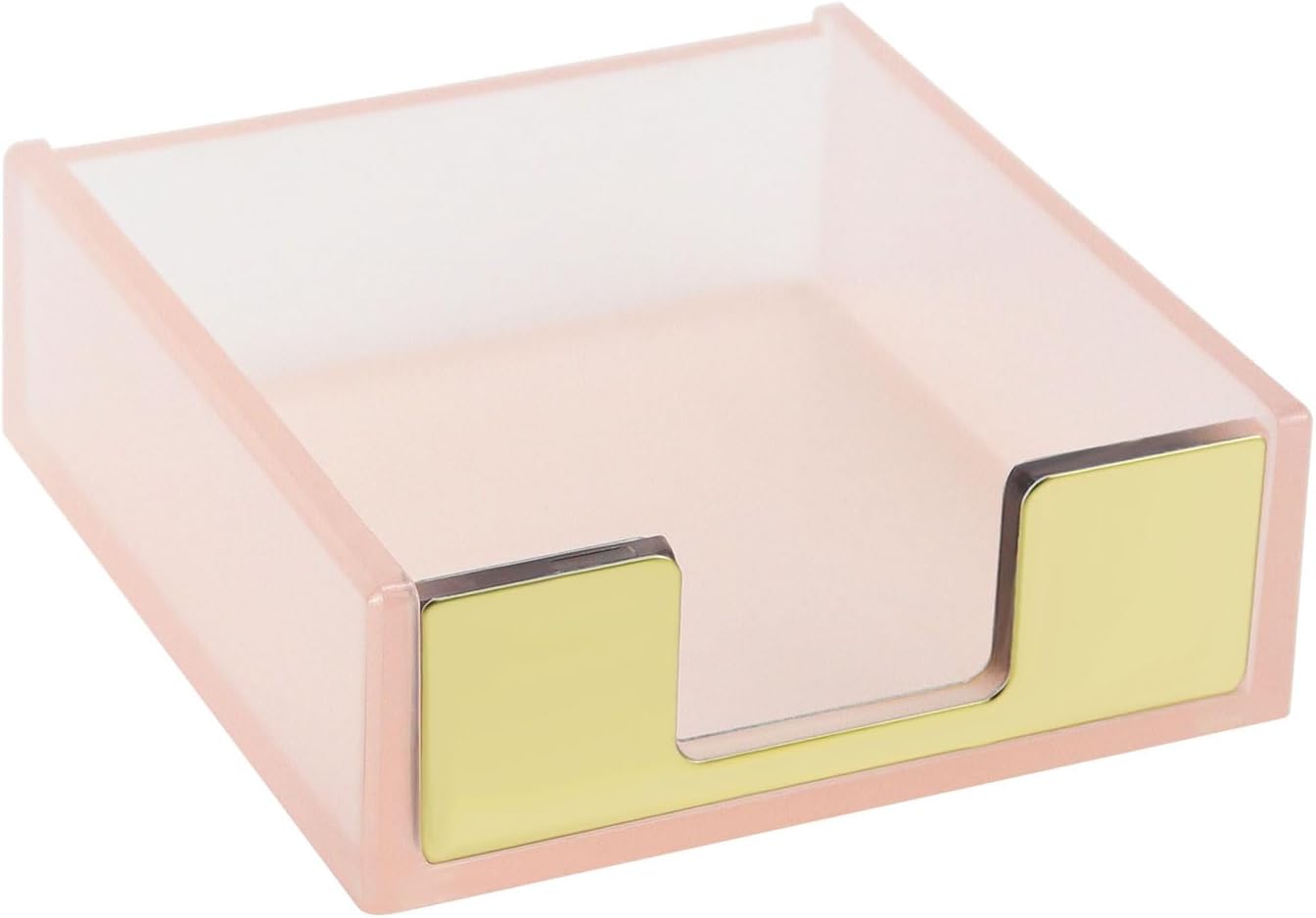 MultiBey Gold Sticky Notes Holder Clear Acrylic Memo Pad Dispenser Post it Note Holder Desk Supplies Organizer Accessories for Office Home Schools (Gold)
