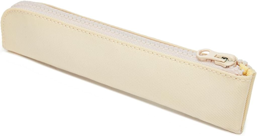 Canvas Pencil Case Small Pencil Pouch Slim Lightweight Pen Case Holder Cute Zipper Bag for School Office