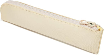 Canvas Pencil Case Small Pencil Pouch Slim Lightweight Pen Case Holder Cute Zipper Bag for School Office