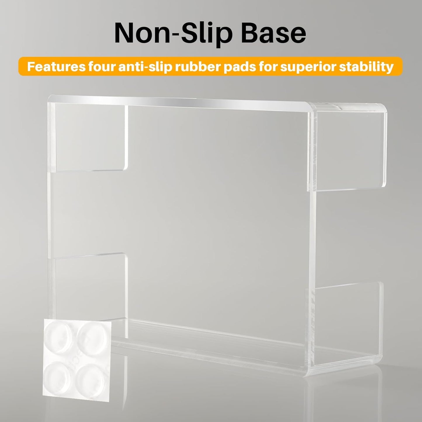 Acrylic Sticky Note Holder, 3x3 Inch Clear Dual Openings Square Notepad Organizer with Anti-Slip Base, Sticky Note Dispenser Memo Holder Case for Desk Office School Supplies(No Pads)
