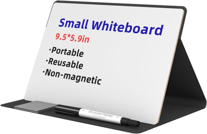 Small Dry Erase Board with Stand for Desk, Portable Reusable Desktop Notepad, 9.5 * 6.6in Memo White Board,Office Home Supplies Desk Accessories MH770 (Rose)
