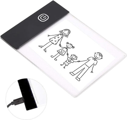 Simlug A6 Light Pad, LED Light Board, Non-Slip Backing, Bright, USB Cable, White, Plastic, Battery Powered, Art, Craft, Animation, Calligraphy, Painting