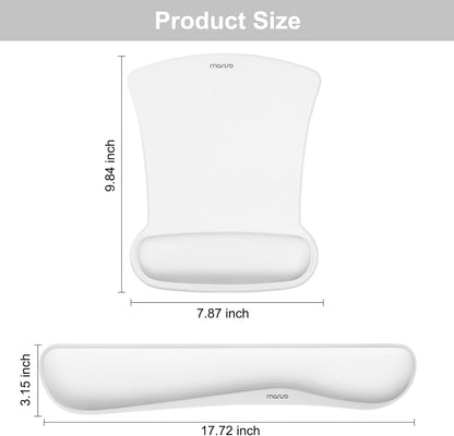 MOSISO Wrist Rest Support for Mouse Pad & Keyboard Set, Ergonomic Mousepad Non-Slip Base Home/Office Pain Relief & Easy Typing Cushion with Neoprene Cloth & Raised Memory Foam, Black