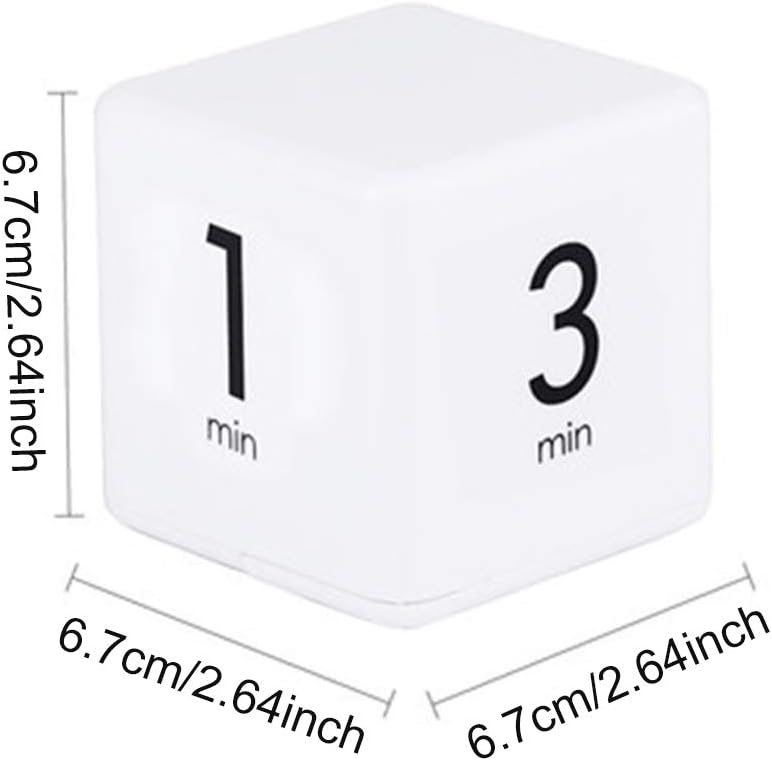 Cube Timer, Rotation Timer, 1/3/5/10 Min and Custom Countdown, Productivity Timer with Adjustable Volume, Gravity Sensor Flip Timer, Management Timer for Home Office Kitchen