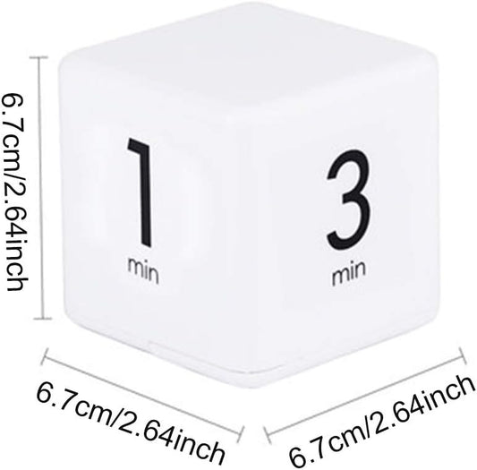 Cube Timer, Rotation Timer, 1/3/5/10 Min and Custom Countdown, Productivity Timer with Adjustable Volume, Gravity Sensor Flip Timer, Management Timer for Home Office Kitchen