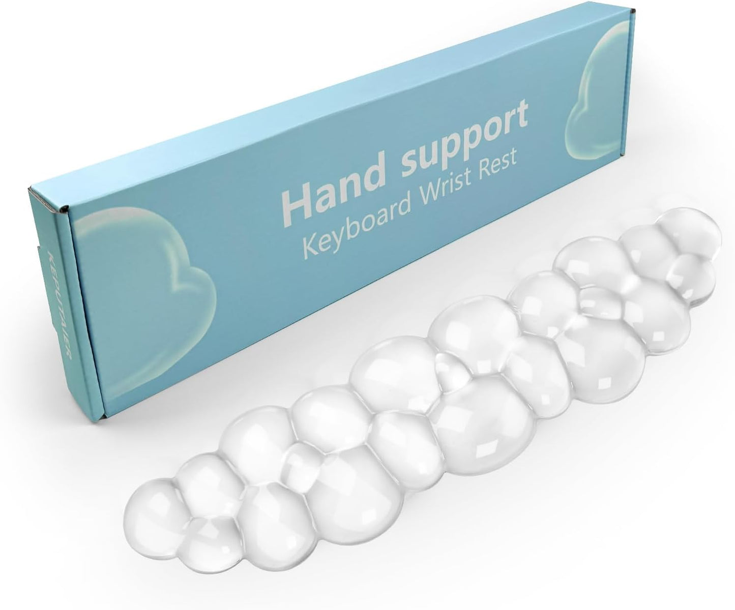 Gel Cloud Keyboard and Mouse Wrist Rest, Cute Wrist Support and Arm Support Keyboard Rest for Keyboard and Mouse Typing Pain Relief，Suitable for Office/Computer/Laptop/Gaming（White）