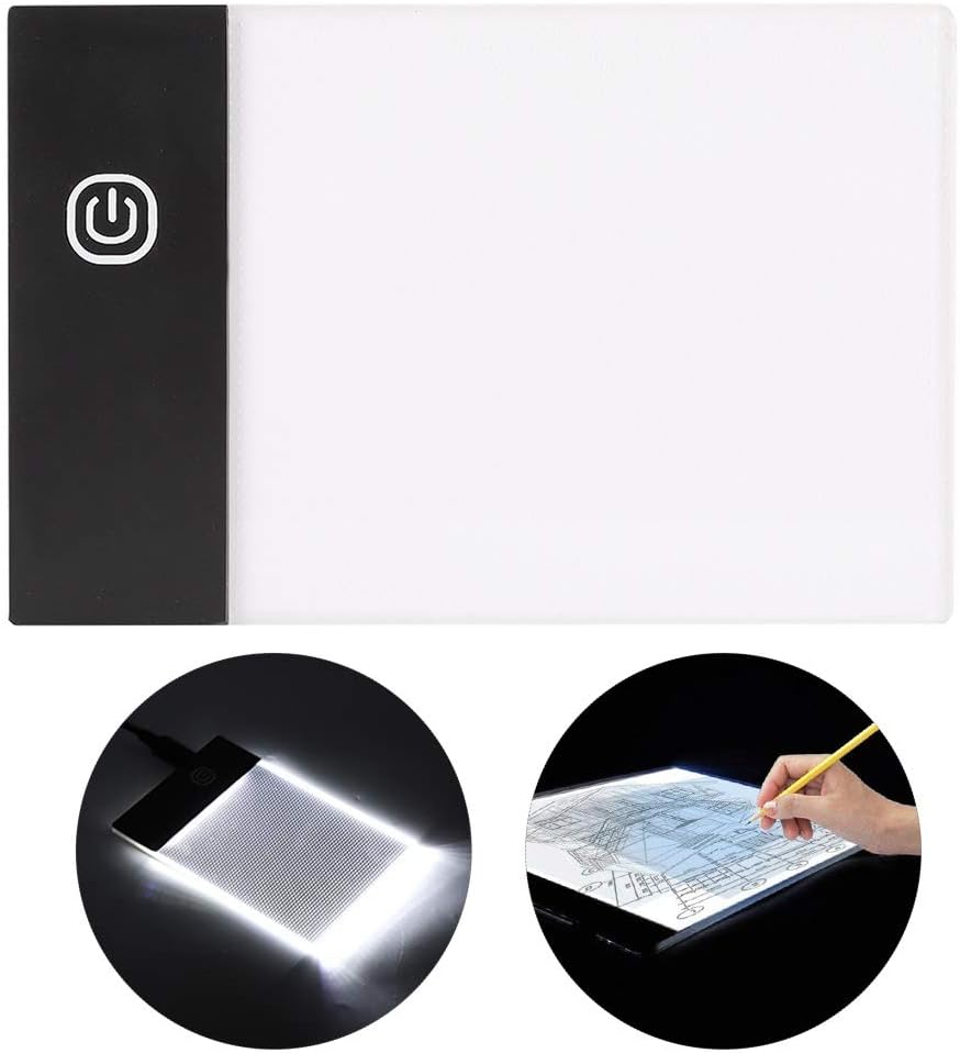 LED Light Box, Eye‑ A6 LED Light Pad Drawing LED Light Board Brightness Artcraft Tracing Flip Book Kit with Non‑Slip Backing, LED Copy Board Tablet
