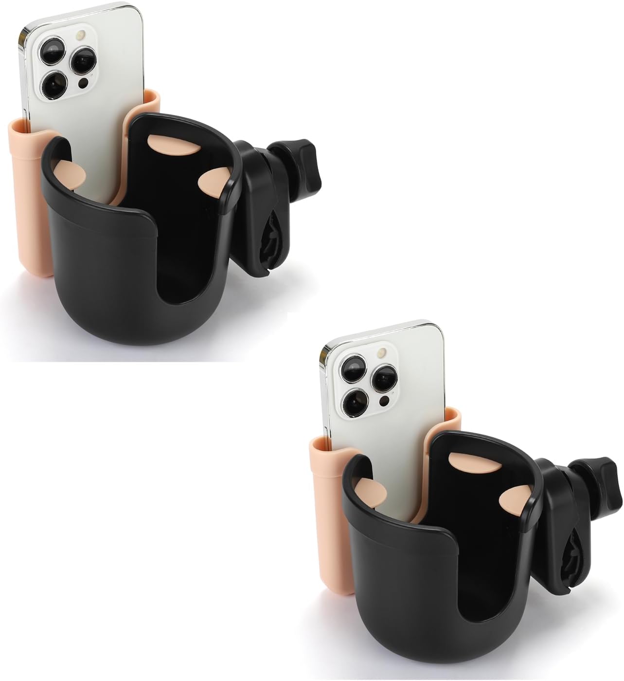 Accmor 2-in-1 Walker Cup Holder with Phone Holder, Wheelchair Cup Holder, Rollator Cup Holder, Cup Phone Holder for Walker, Wheelchair, Rollator, Mobility Scooter