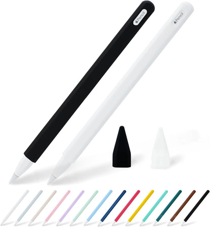 KELIFANG Silicone Case for Apple Pencil Pro 2024 & Apple Pencil 2nd Generation, Cute Pink Protective Skin Sleeve Cover Holder Grip and Tip Cap Accessories Compatible with iPad Pro 11 12.9 13 Inch
