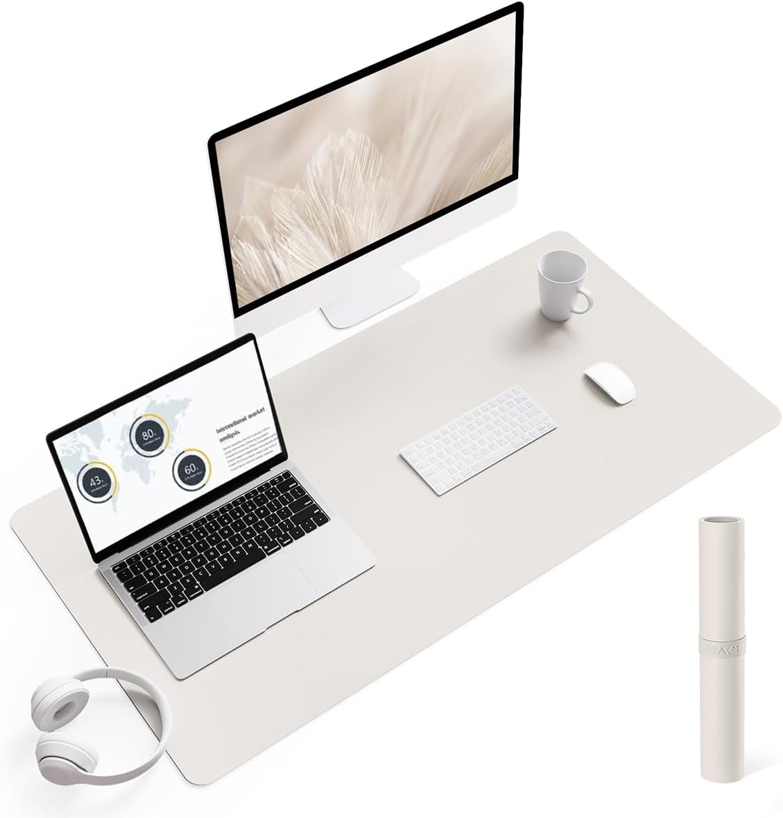 YSAGi Non-Slip Leather Desk Pad, Waterproof Laptop Computer Desk Keyboard Mat, Table Protector Blotter Mat, Large Mouse Pad for Office/Work/Home/Decor(Black, 31.5" x 15.7")