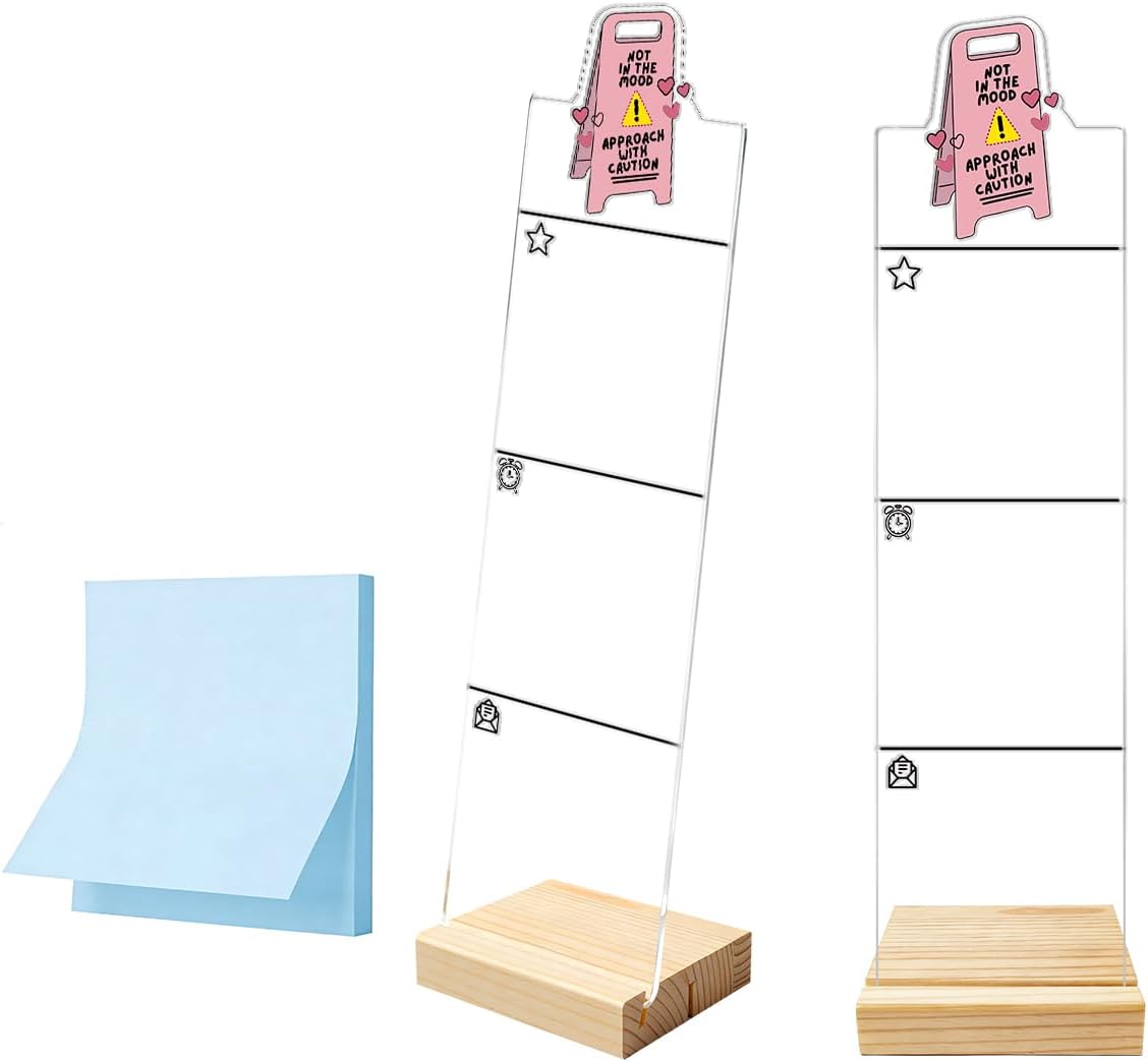 Monitor Memo Board Computer Monitor Memo Board Sticky Note Organizer Hold On Partner Im Overstimulated Sign Acrylic Desk Accessories Removable Wooden Base Set Sticky Notes 100 Sheets 11.8×3.1 inches